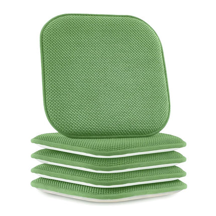 Elegant Comfort Lot de 4 housses de coussin de chaise – Dos antidérapant en caoutchouc – 40,6 x 40,6 cm – Housses de siège épaisses de forme carrée pour salle à manger – Coussins de chaise texturés confortables avec liens – Motif nid d'abeille, Vert