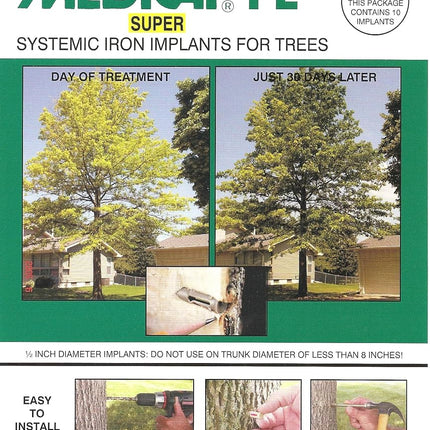 Medicap 10-Pack FE Super Systemic Iron Tree Implants for Control of Iron Chlorosis, 1/2-Inch