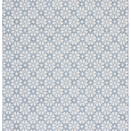 Safavieh Martha Stewart Collection by SAFAVIEH 5'1" x 7'6" Navy/Ivory MSR4491N Indoor/Outdoor Waterproof Washable Mudroom Backyard Patio Area Rug