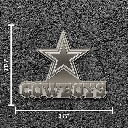 Rico Industries NFL Dallas Cowboys Antique Auto Emblem Antique Nickel Auto Emblem for Car/Truck/SUV