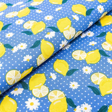 Singer Print Fabric, 100% Premium Cotton, Yellow Blue Blender, Cut by The Yard