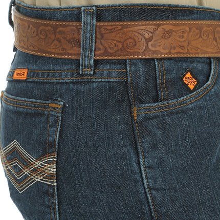 Wrangler Women's Flame Resistant Western Midrise Boot Cut Jean, Crosshatch, 11x30