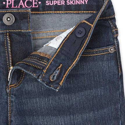 The Children's Place Jeans Súper Ajustados para Niña, Paquete de 2, Lavado Dk Twilight/Azul Victory, 12