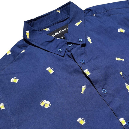 Chemises hawaïennes Molokai Surf à manches courtes et coupe slim, bières, grande taille