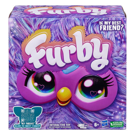 Furby Electronic Plush Toy with Sounds for Kids, Plush Toys, Interactive Talking Furby Collectible, 15 cm/6 inch, Soft to the Touch, Purple