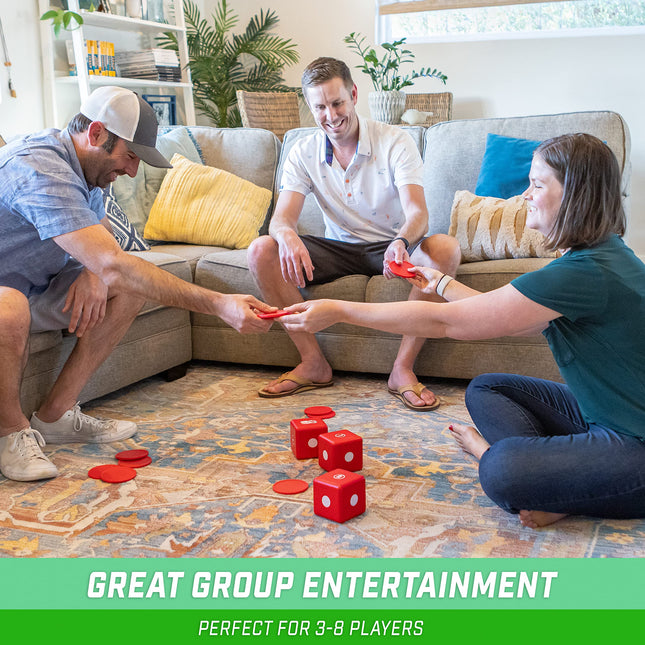 GoSports Left Right Middle Giant Dice Game - 3.5" Foam Dice Game for Indoor/Outdoor Play