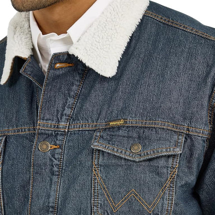 Wrangler Mens 74256rt Denim-jackets, Denim/Rustic Sherpa, M UK