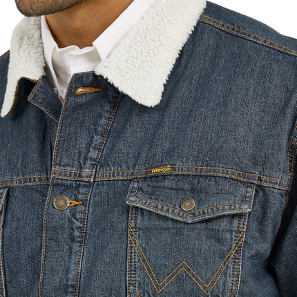 Wrangler Mens 74256rt Denim-jackets, Denim/Rustic Sherpa, M UK