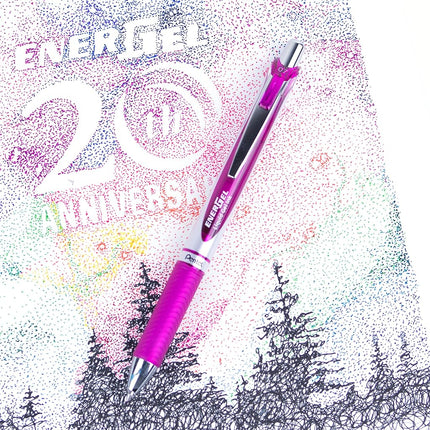 Pentel BL77-V4X EnerGel Retractable Gel Rollerball Pen with Retractable Mechanism, 0.7 mm Ball Diameter = 0.35 mm Line Width, Refillable, Pack of 12, Magenta