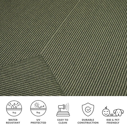 SAFAVIEH Contemporary Rug Living Room, Dining Room, Bedroom - Machine Washable and Reversable - Braided Collection, Short Pile, in Green, 80 X 180 cm