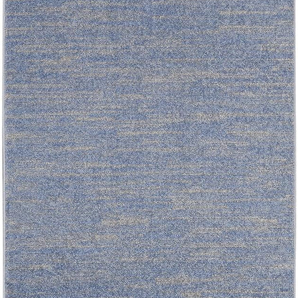 Nourison Essentials Indoor/Outdoor Blue/Grey 3' x 5' Area Rug, Easy Cleaning, Non Shedding, Bed Room, Living Room, Dining Room, Backyard, Deck, Patio (3x5)