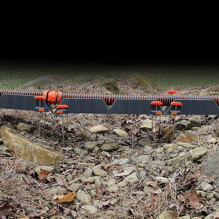 Camco Rhino Camper/RV Sewer Hose Support Kit - Supports Up to 20-Feet of RV Sewer Hose - Features Nesting Design for Easy RV Storage & Includes (6) 30” Section w/4 Stakes Each (43071)