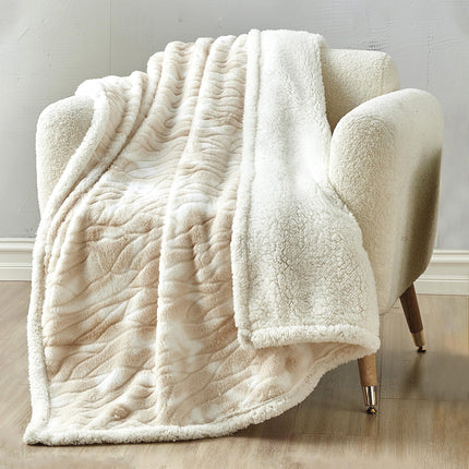 Elegant Comfort Reversible, Printed Sherpa Throw B