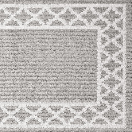 Nautica – Runner Rug | Indoor Runners for Hallways and Entry Rugs| Non-Slip and Non-Skid Entry and Kitchen Door Mat| Machine Washable Entryway Carpet Rugs | 2'6" x 12' | Trellis Light Grey