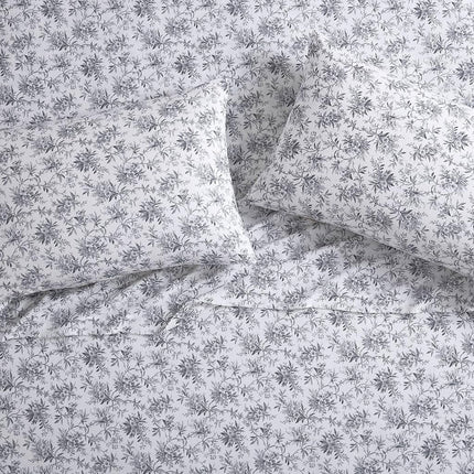 Laura Ashley Home - Twin Sheets, Cotton Flannel Bedding Set, Brushed for Extra Softness & Comfort (Black Faye Toile, Twin)
