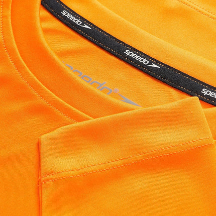 Speedo Boys' Standard Uv Swim Shirt Long Sleeve Tee Graphic, Surf Mandarin Peel