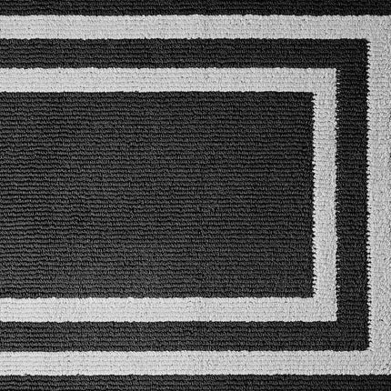 Nautica – Juego de 2 Alfombras Corredoras | Corredores de Interior para Pasillos y Entradas | Felpudo Antideslizante para Entrada y Cocina | Alfombras Lavables a Máquina | 66 x 114 cm y 66 x 152 cm | Doble Borde Gris Oscuro