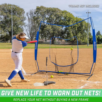 GoSports Team Tone Replacement 7 ft x 7 ft Baseball/Softball Net - Compatible with GoSports Brand 7 ft x 7 ft Baseball Net - Frame Not Included - Royal