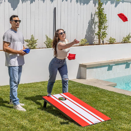 GoSports 4 x 2 ft Classic Design Cornhole Game Set - Includes Two 4 x 2 ft Boards, 8 Bean Bags, and Carry Case