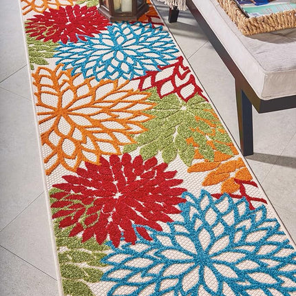 Tapis de surface Nourison ALH05 Aloha, 2'3" x 8', vert