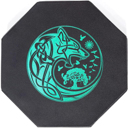Premium Dice Tray for DND, Detailed World Tree & Wolf Raven Design – 23 CM