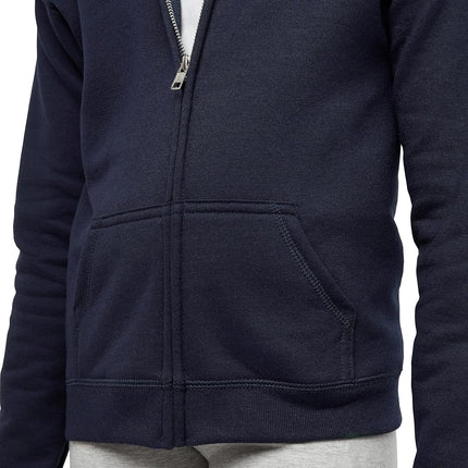 Hanes Girls Hoodie, EcoSmart Girls' Full-Zip Hoodie, Cotton Hoodies for Girls, Fleece Zip Jackets, Navy, Large