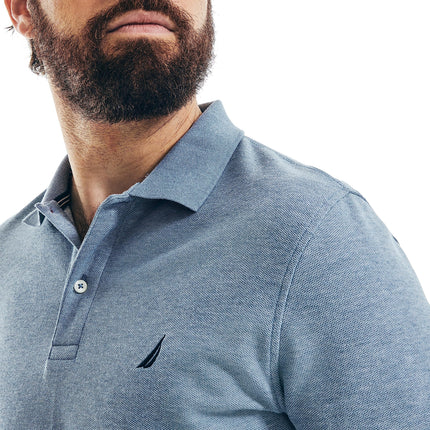 Nautica Men's Classic Short-Sleeve Solid Polo Shirt, Deep Anchor HEA, Medium