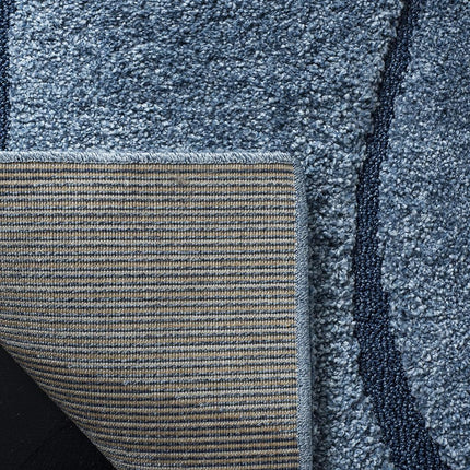 Safavieh Shag Rug for Living Room, Dining Room, Bedroom - Florida Shag Collection, High Pile, in Light Blue and Blue, 69 X 274 cm