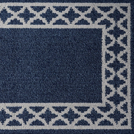 Nautica – Runner Rug 2 Piece Set | Indoor Runners for Hallways and Entry Rugs| Non-Skid Entry and Kitchen Door Mat| Machine Washable Carpet Rugs | 2'2" x 3'9" and 2'2" x 5' | Trellis Denim