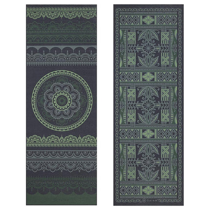 Gaiam Premium Print Reversible Yoga Mat, Boho Folk, 6mm