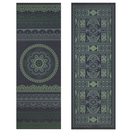 Gaiam Premium Print Reversible Yoga Mat, Boho Folk, 6mm