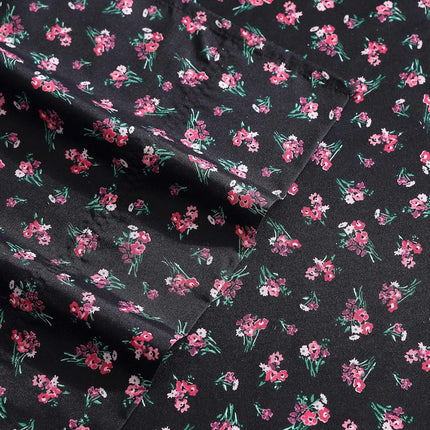 Betsey Johnson - King Sheet Set, Soft & Lightweight Bedding, Fade & Wrinkle Resistant (Bouquet Ditsy Black, King)
