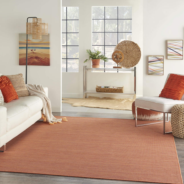 Tapis de salon moderne en tissu Nourison Positano terracotta 1,83 m x 2,74 m (6' x 9')