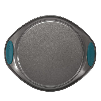 Batterie de cuisson antiadhésive Rachael Ray avec poignées comprenant des moules à pain/cuisson antiadhésifs, une plaque à biscuits/cuisson et des moules à gâteau - 10 pièces, gris avec poignées bleu marine