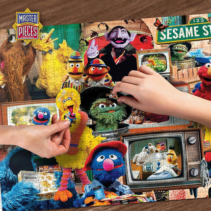 MasterPieces Sesame Street Le Bloc Fête de Big Bird Puzzle de 1000 pièces pour adultes - Puzzle dessin animé 48,9 cm x 67,9 cm