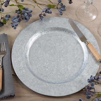 Polished Galvanized Charger Plates (Set of 4)