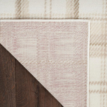 Nourison Home Grafix 27x90 Indoor Polypropylene Fabric Rug in Ivory and Beige