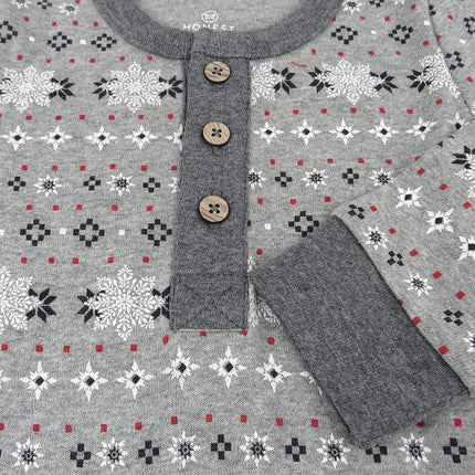 HonestBaby Grenouillère bébé en coton bio, lot de 2 combinaisons Fair Isle Grey, nouveau-né
