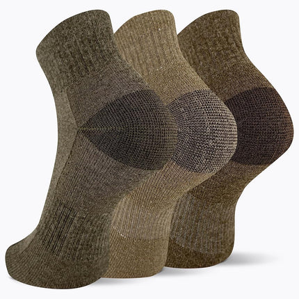Merrell Unisex's Men's and Women's Wool Everyday Hiking Ankle Socks-3 & 6 Cushioned Moisture Wicking, Olive Assorted (3 Pairs), X-Large
