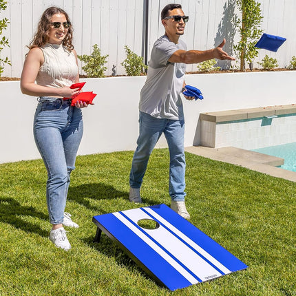 GoSports 4 x 2 ft Classic Design Cornhole Game Set - Includes Two 4 x 2 ft Boards, 8 Bean Bags, and Carry Case