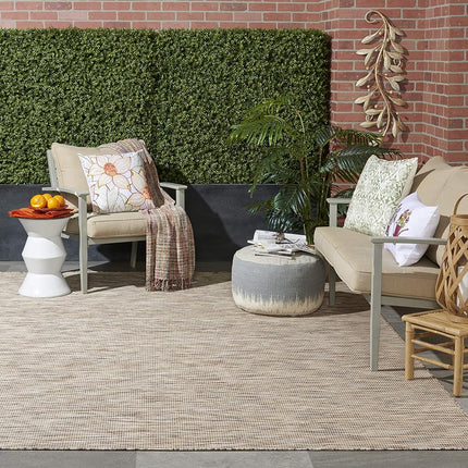 Nourison Positano Indoor-Outdoor Aqua 7' x 10' Area Rug, Easy Cleaning, Non Shedding, Bed Room, Living Room, Dining Room, Backyard, Deck, Patio (7x10)