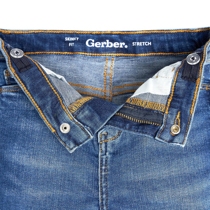 Gerber Jeans Ajustados de Mezclilla Elástica para Bebés y Niños Pequeños Unisex, Mezclilla Azul, 3T