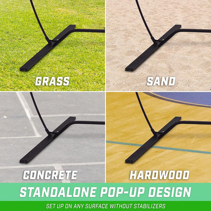 GoSports 12 ft Freestanding Volleyball Training Net for Indoor or Outdoor Use, Instant Setup and Height Adjustable