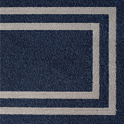 Nautica – Runner Rug | Indoor Runners for Hallways and Entry Rugs| Non-Slip and Non-Skid Entry and Kitchen Door Mat| Machine Washable Entryway Carpet Rugs |2'2" x 6'| Double Border Denim