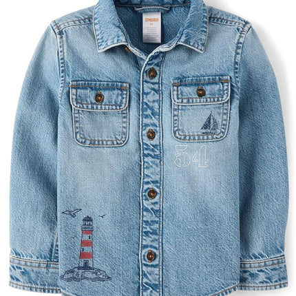 Gymboree – Chemises boutonnées à manches longues pour garçons et bambins, Shipyard, 10