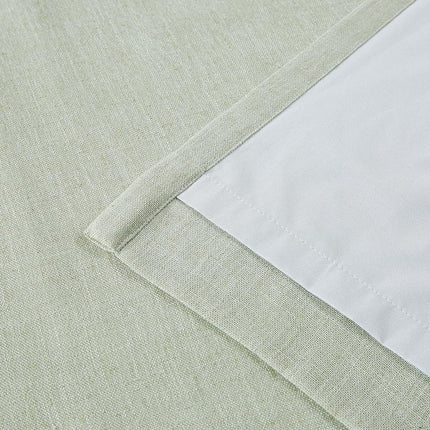 Vision Home Green Pleated Curtains Linen Blend Room Darkening Window Curtains for Living Room Bedroom Thermal Insulated with Hooks 2 Panels 40" W x 84" L