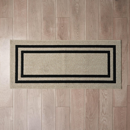 Nautica – Runner Rug | Indoor Runners for Hallways and Entry Rugs| Non-Slip and Non-Skid Entry and Kitchen Door Mat| Machine Washable Entryway Carpet Rugs | 2'2" x 5' | Double Border Natural Twist