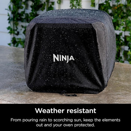 Ninja XSKOCVR Premium Cover, Compatible Woodfire Outdoor Oven (OO100 series), Adjustable Drawstrings, UV and Water-Resistant, Lightweight, Black, 18.9'' x 17.9'' x 15.16