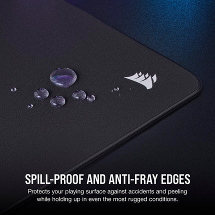 Corsair MM500 v2 Hybrid Cloth Gaming Large Mouse Pad – 45cm x 40cm – Spill-Proof Coating – Anti-Fray Stitched Edges – Non-Slip Rubber Base – Black