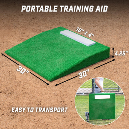 GoSports Portable Pitching Mound for Baseball Pitchers - 30 x 30 x 4 Inch